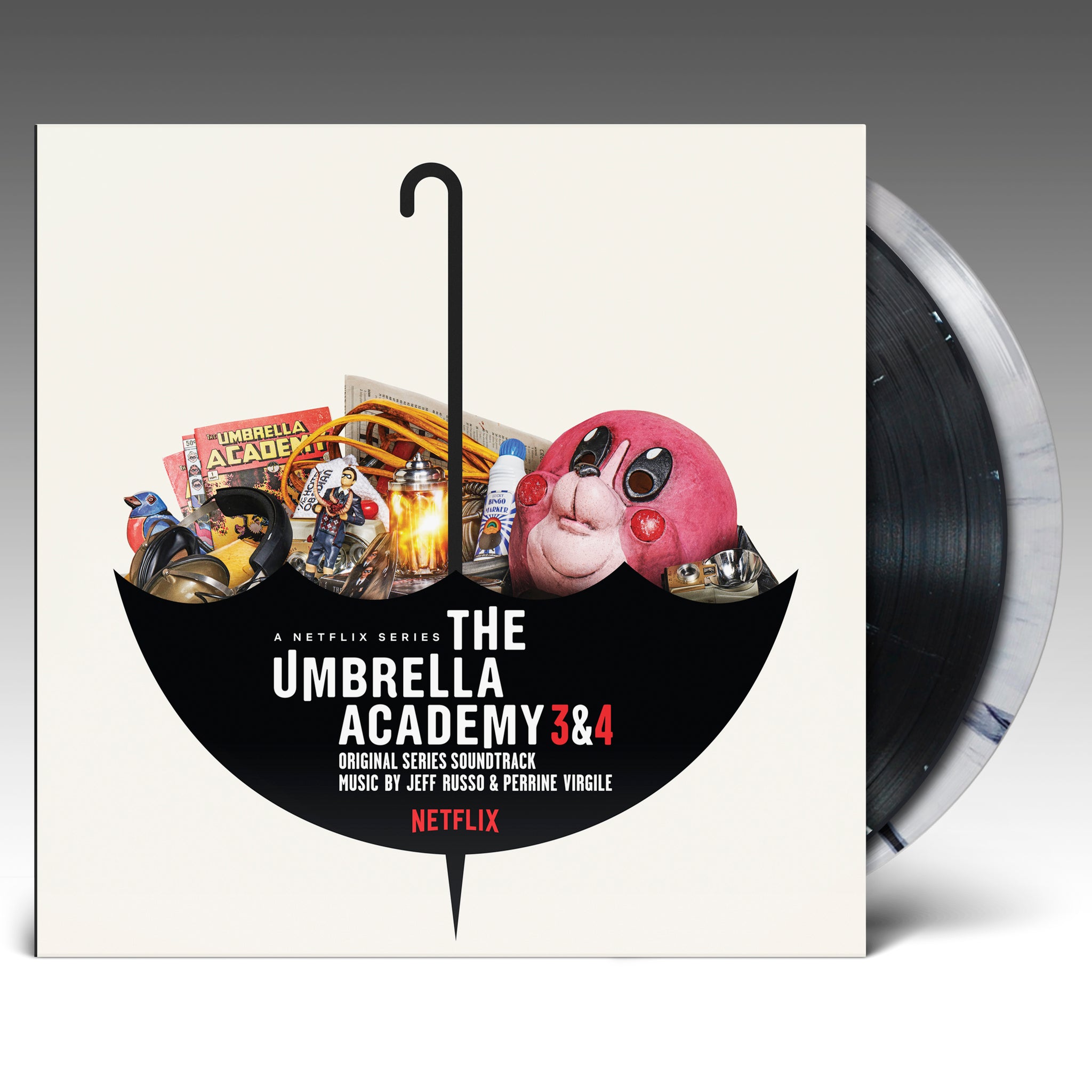 The Umbrella Academy Seasons 3 & 4 (Original Series Soundtrack) - 2 x LP White W /Black Splatter & Black W/ White Splatter - Jeff Russo & Perrine Virgile